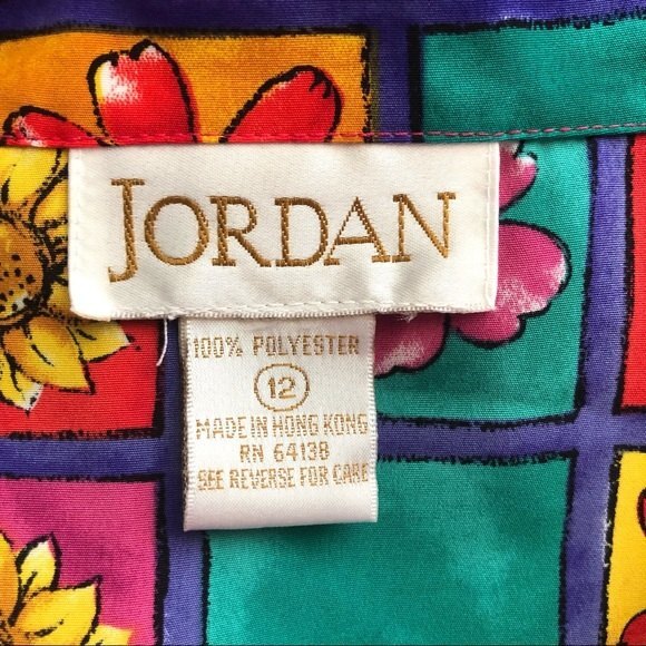 Jordan Vintage Flower Button-Up Size 12 - Picture 11 of 12